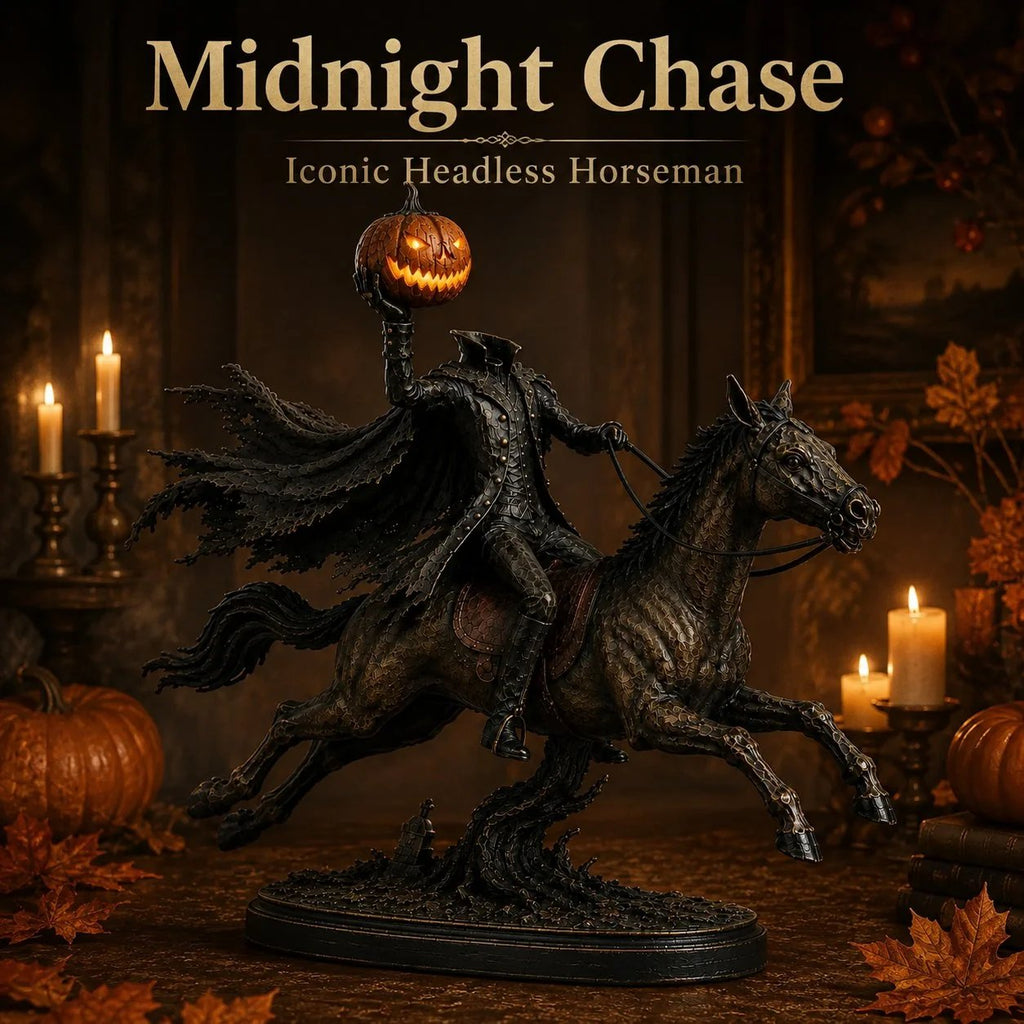 ⏰Limited Stock 50% OFF - 🏇Midnight Chase Headless Horseman Statue🎃