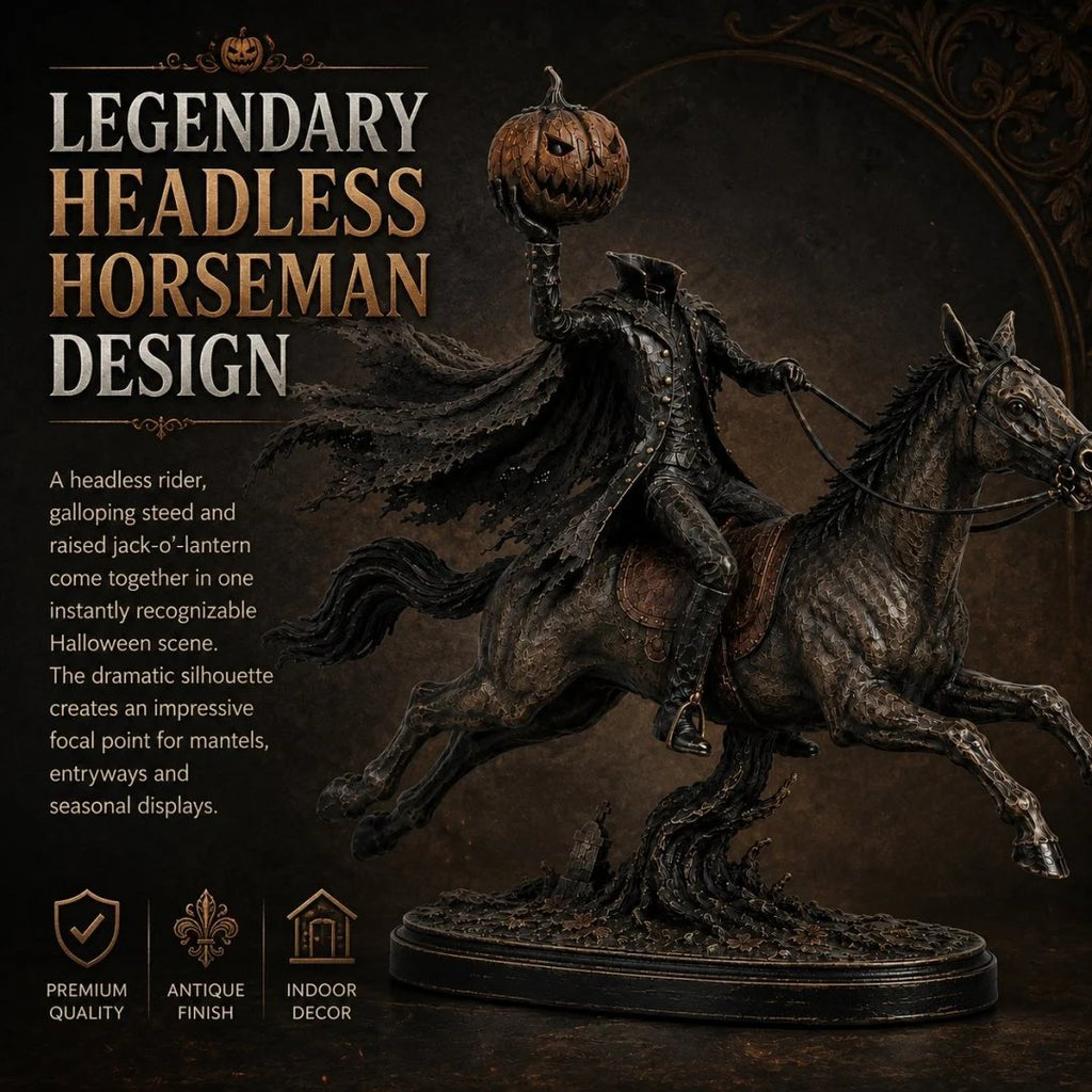 ⏰Limited Stock 50% OFF - 🏇Midnight Chase Headless Horseman Statue🎃