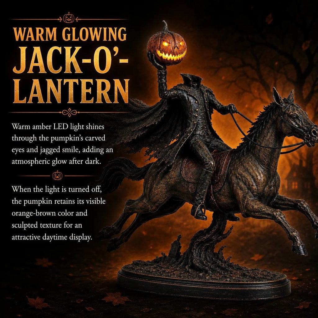 ⏰Limited Stock 50% OFF - 🏇Midnight Chase Headless Horseman Statue🎃
