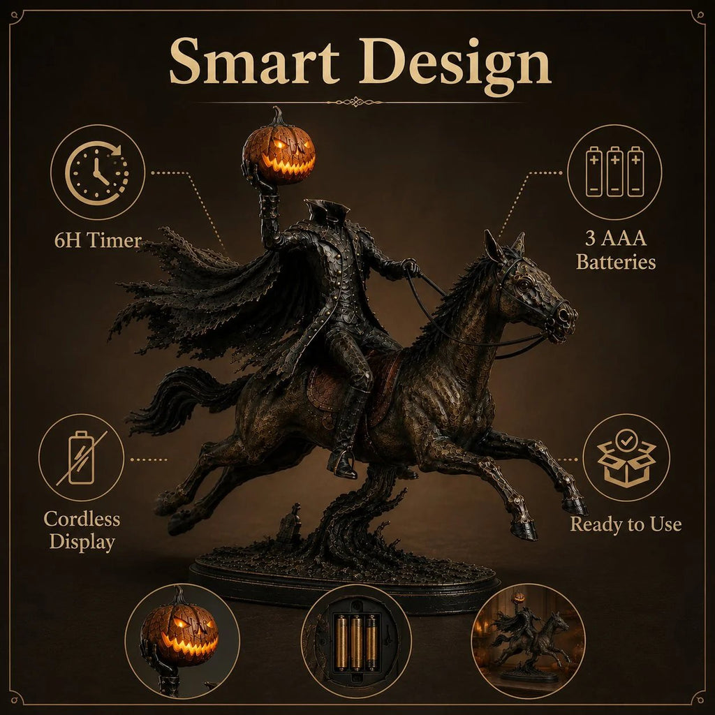 ⏰Limited Stock 50% OFF - 🏇Midnight Chase Headless Horseman Statue🎃