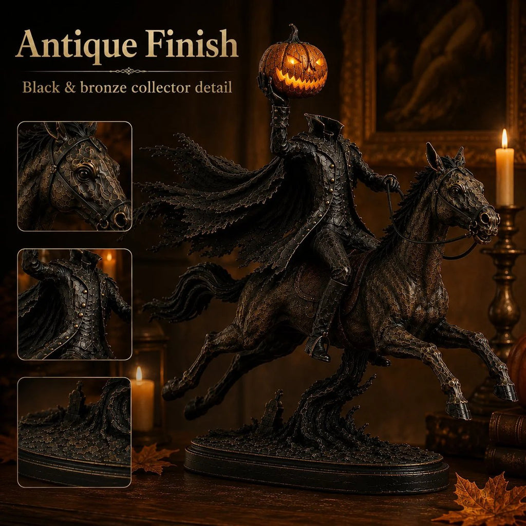 ⏰Limited Stock 50% OFF - 🏇Midnight Chase Headless Horseman Statue🎃