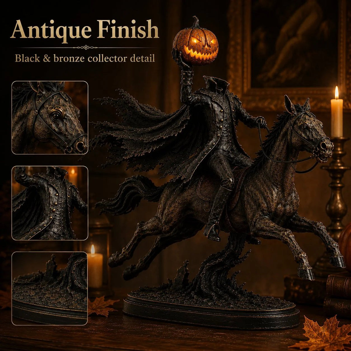 ⏰Limited Stock 50% OFF - 🏇Midnight Chase Headless Horseman Statue🎃