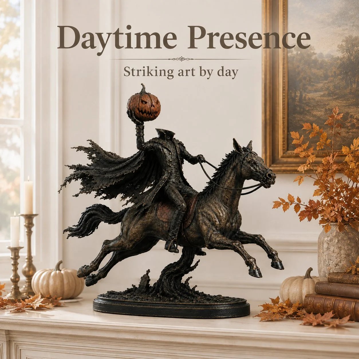 ⏰Limited Stock 50% OFF - 🏇Midnight Chase Headless Horseman Statue🎃