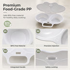 🥳2026 HOT SALE🥳💞50K+ SOLD! 🥗🎁 50% OFF! Microwave Egg Poacher——Dual‑cavity, non‑stick & easy clean. Healthier than frying – stock up & save! 🏠✅